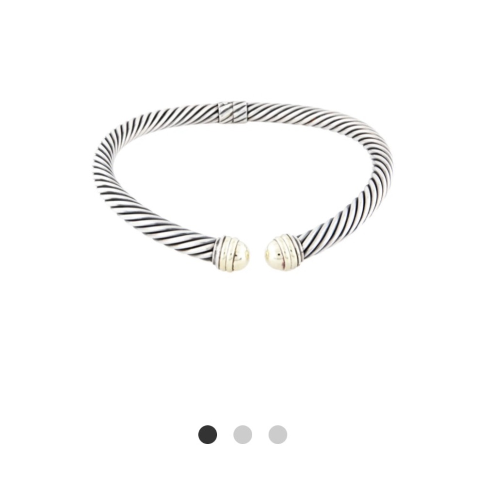DavidYurman large silver cable necklace with gold caps